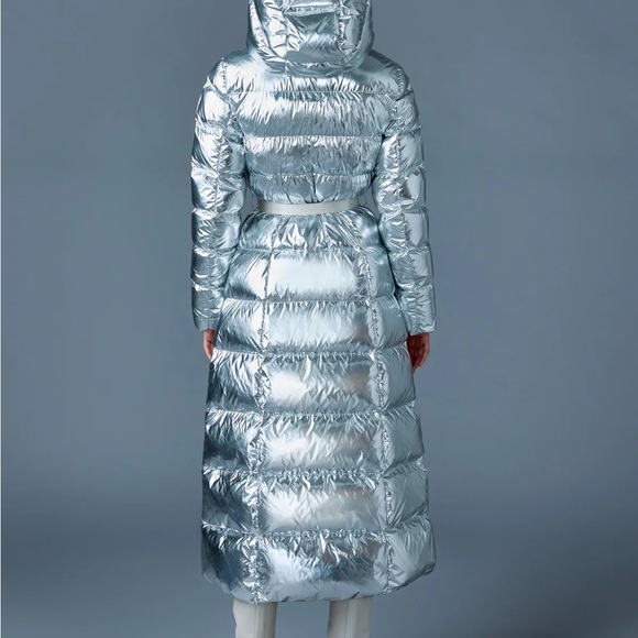 Mackage Metallic Silver Women's Puffer Coat - Picture 5 of 9